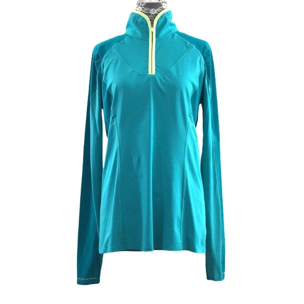 Lululemon Trail Bound 1/2 Zip Blue Tropics Top